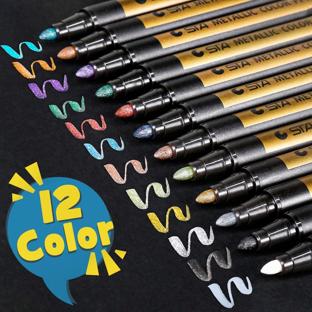 Set of 10 Marker Pens Coloured Pencils DIY for Photo Scrapbook Album Use,  Multicolor, 10 Count